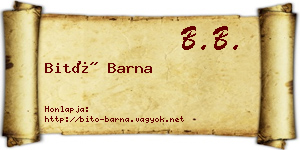 Bitó Barna névjegykártya