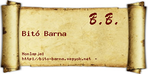 Bitó Barna névjegykártya